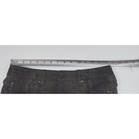 Snake Skin Pattern Slim Fit Pants Trousers Skinny Green & Black Women's Size 4 - Picture 5 of 5